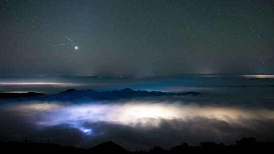 黑夜星空延时摄影4k