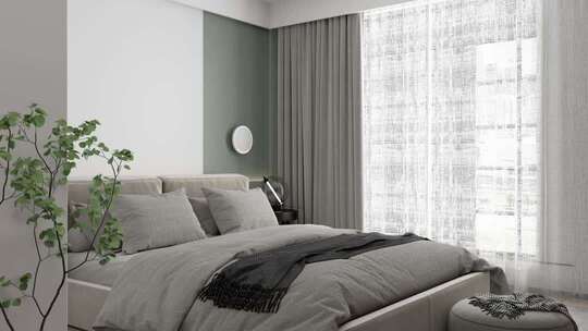 现代卧室空间展示空镜合集