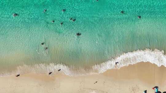 大海海边海水海浪沙滩海滩航拍风景唯美航拍