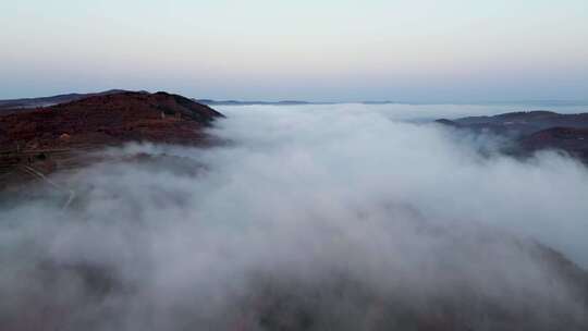 航拍山河云海自然风景