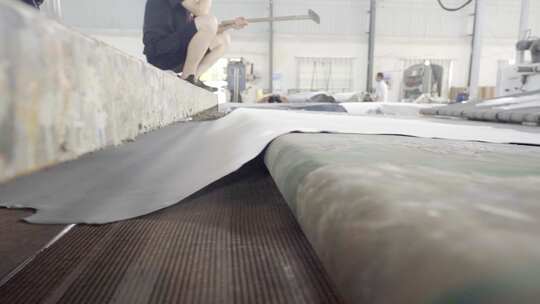 皮革 加工厂 皮革制造 工匠视频素材模板下载