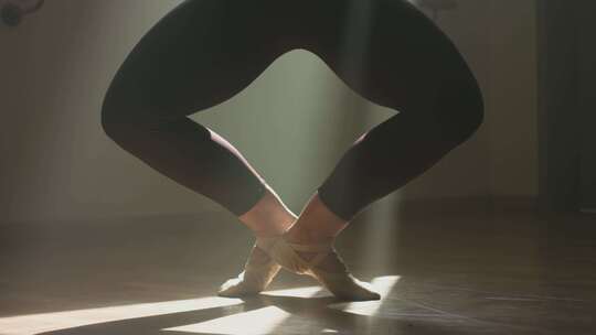 芭蕾舞演员弯曲和弯曲脚