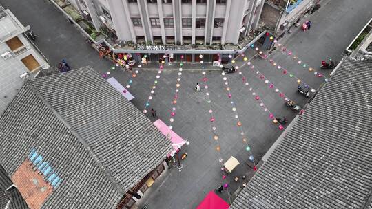 湖南怀化黔阳古城古街道航拍景观