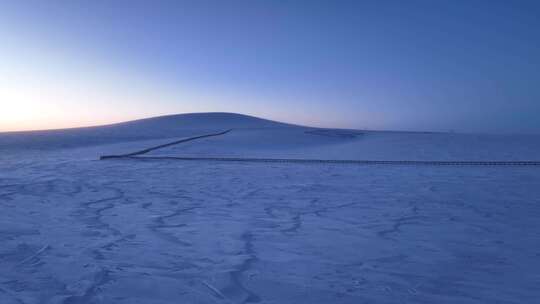 冬季雪景落日余晖空境