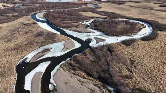 大兴安岭自然风光春季湿地冰雪消融万物复苏