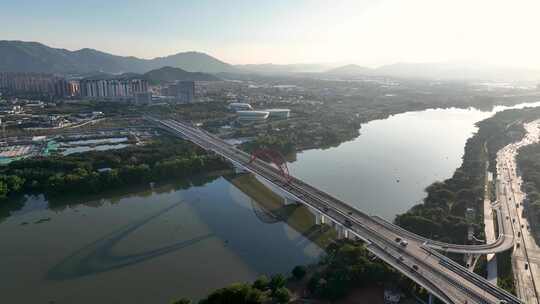 漳州九龙江大桥航拍视频素材模板下载