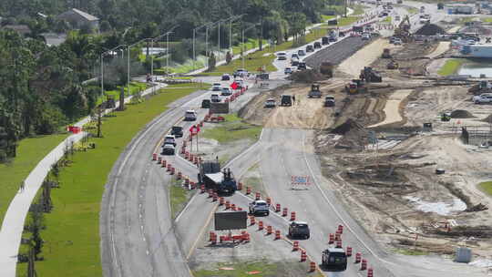 佛罗里达州北港高速公路建设用移动交通车开