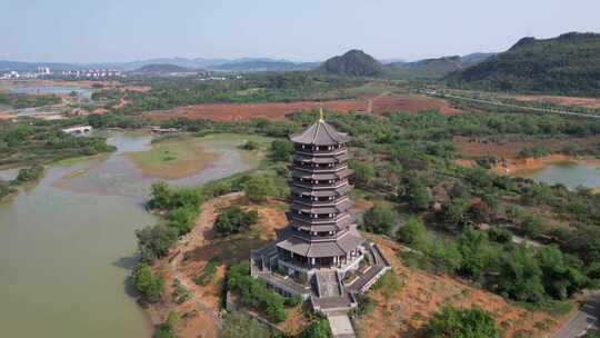 合集航拍广西崇左旅游景区山水风光