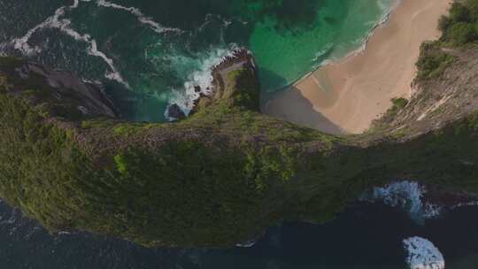 HDR印尼佩妮达岛精灵坠崖自然风光航拍视频素材模板下载