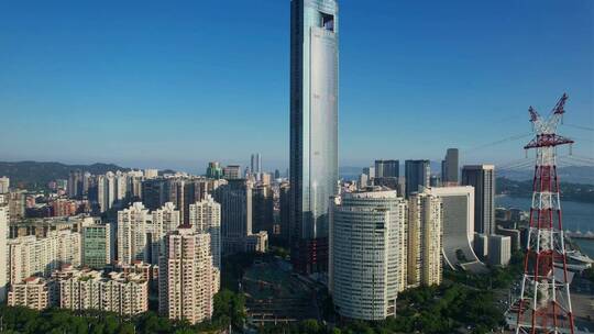 航拍厦门国际中心大厦建筑景观