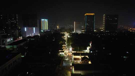 河北邯郸城市夜景灯光航拍