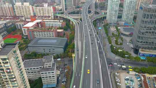 上海市黄浦区鲁班路立交桥车流延时风景视频