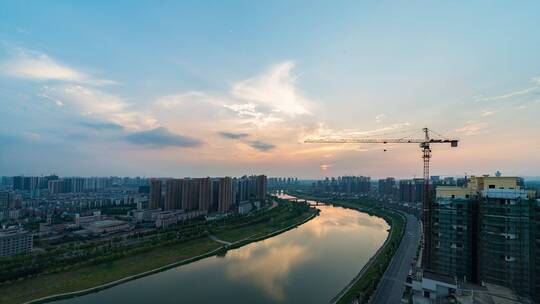 湖南省衡阳市城市夜景延时摄影