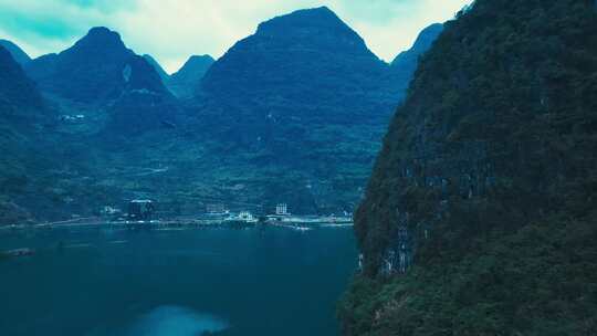 广西河池东兰红水河第一湾景区航拍