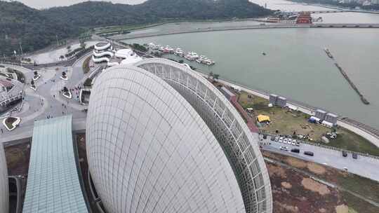 珠海大剧院航拍视频素材模板下载