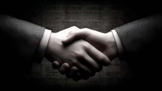 商业合作握手达成共识