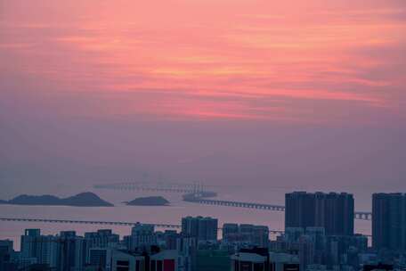 港珠澳大桥日出延时