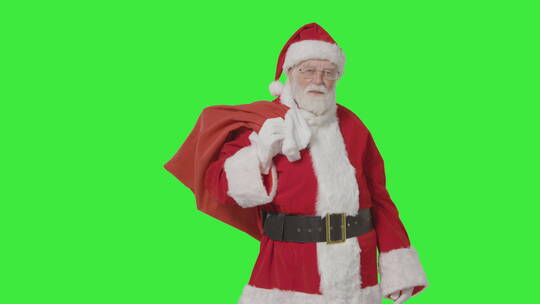 圣诞老人背着麻袋袋的特写视频素材模板下载