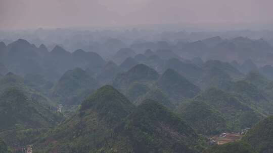 贵州兴义东峰林喀斯特地貌航拍自然景观