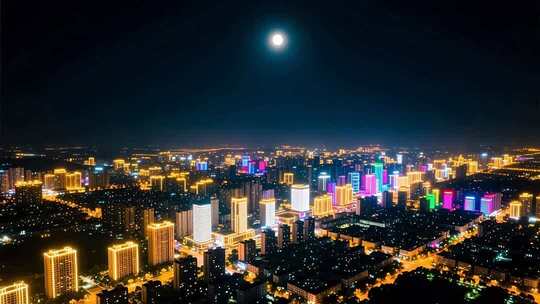 万家灯火过年小区团圆团聚居民楼春节夜晚