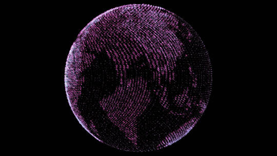 紫色地球全息图