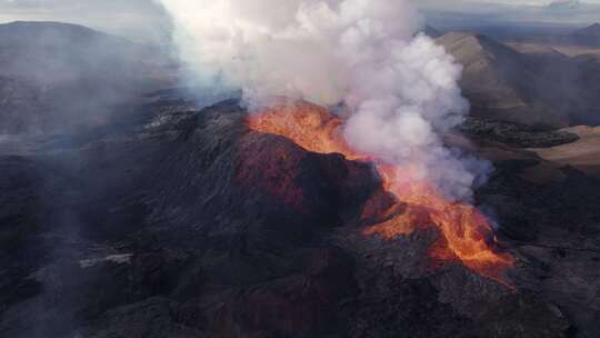 火山，熔岩流，火山，喷发