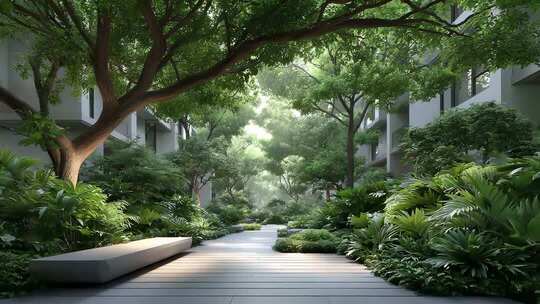 绿色生态办公园区步道景观