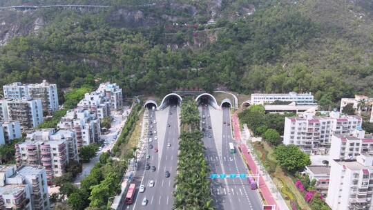 珠海板障山隧道交通航拍