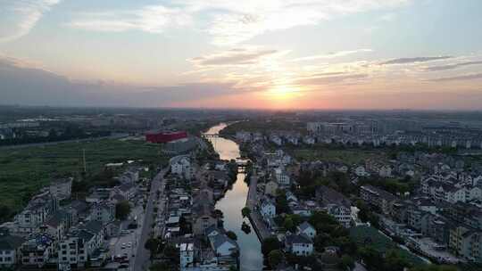 浙江西塘古镇旅游景区航拍