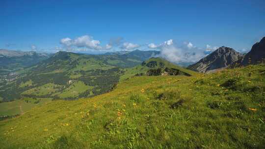 俯瞰山坡风景风光美景梦幻唯美