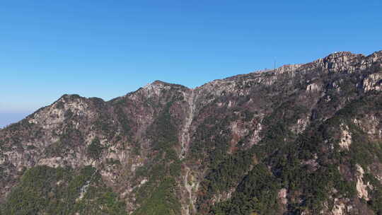 航拍泰安泰山山顶风景