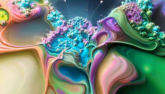 抽象流动艺术3D渲染画面