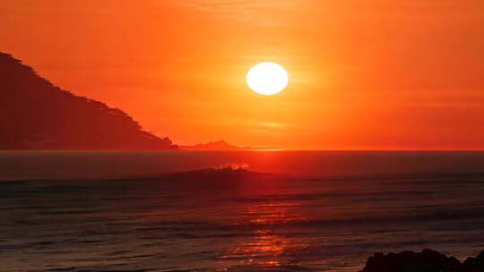 日出海岸 红霞漫天 海天一线 阳光璀璨