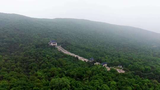 中山陵 航拍 紫金山