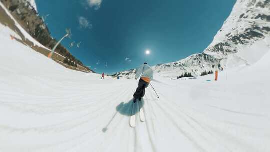 FPV航拍自由式滑雪视频素材模板下载
