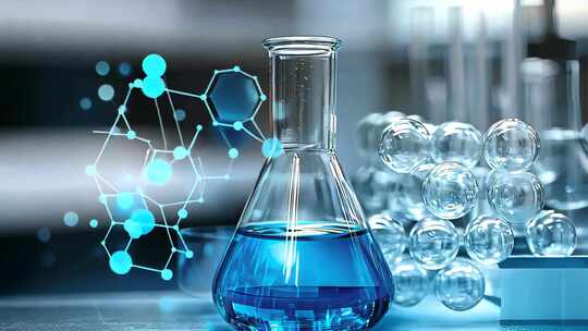 实验室蓝色液体化学生物技术提取分子