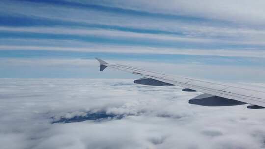 飞机飞行空中拍摄 机翼云海视频素材模板下载