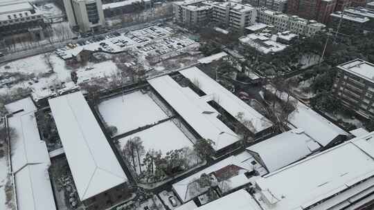 武汉武昌农民运动讲习所雪景航拍