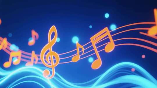 色彩绚丽音乐符号动态背景视频