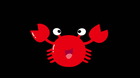 螃蟹 红色大螃蟹 卡通综艺素材视频素材模板下载