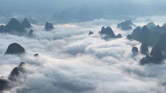 桂林漓江风光 烟雨漓江