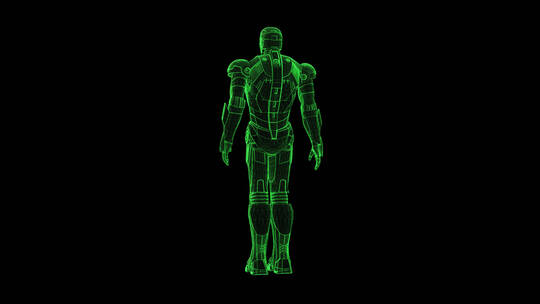科技感线框钢铁侠带通道视频素材模板下载