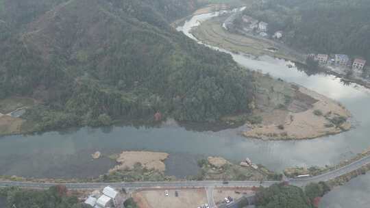 衡东洣水十里画廊谭江渔村景区风光