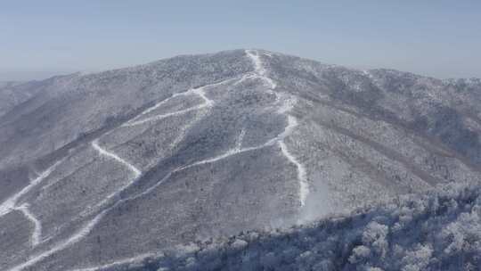 航拍吉林省吉林市北大湖滑雪场冬季风光