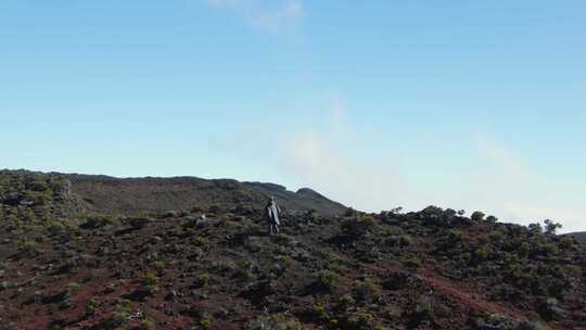 火山口，火山，植被，徒步旅行