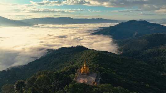 云南普洱景迈山云海航拍