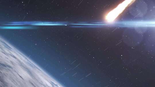 流星划过地球太空景象