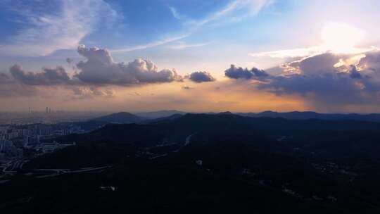 最新航拍广州日出 夕阳