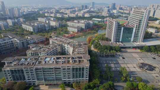 航拍福建江夏学院景观