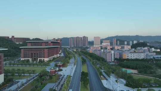 广东省深圳市光明区中山大学公常路道路航拍